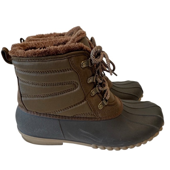 BareTraps Flynn Brown Blk Rain Snow Winter Water Resistant Boots Women Sz 8 S1 - Picture 2 of 11